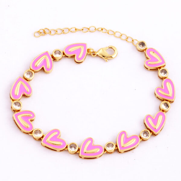 Armband hartjes in pink