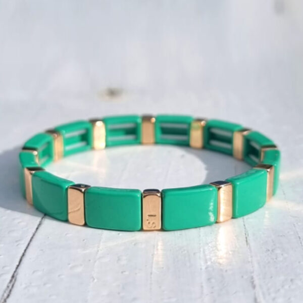 Emaille armband LabelSix green