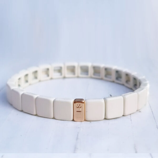 Emaille armband creme LS